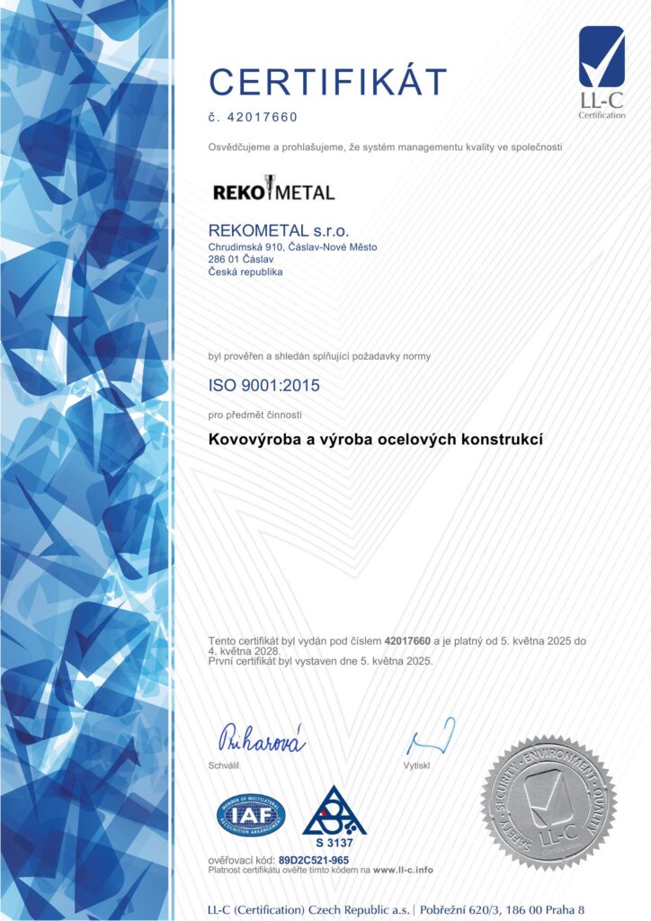 Certifikat Rekometal